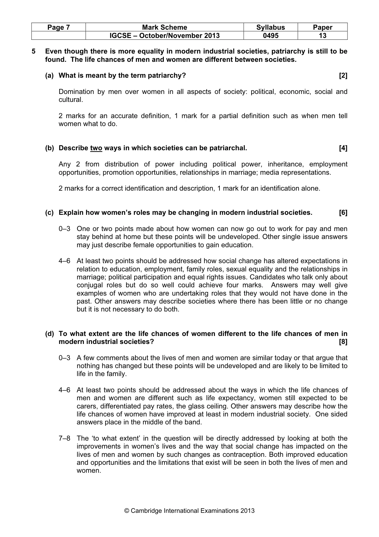 Mark scheme, page 7 of 9