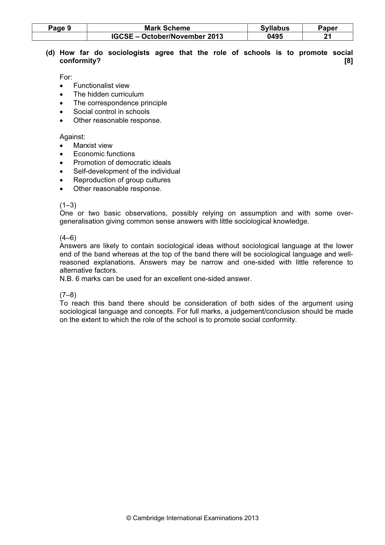 Mark scheme, page 9 of 17