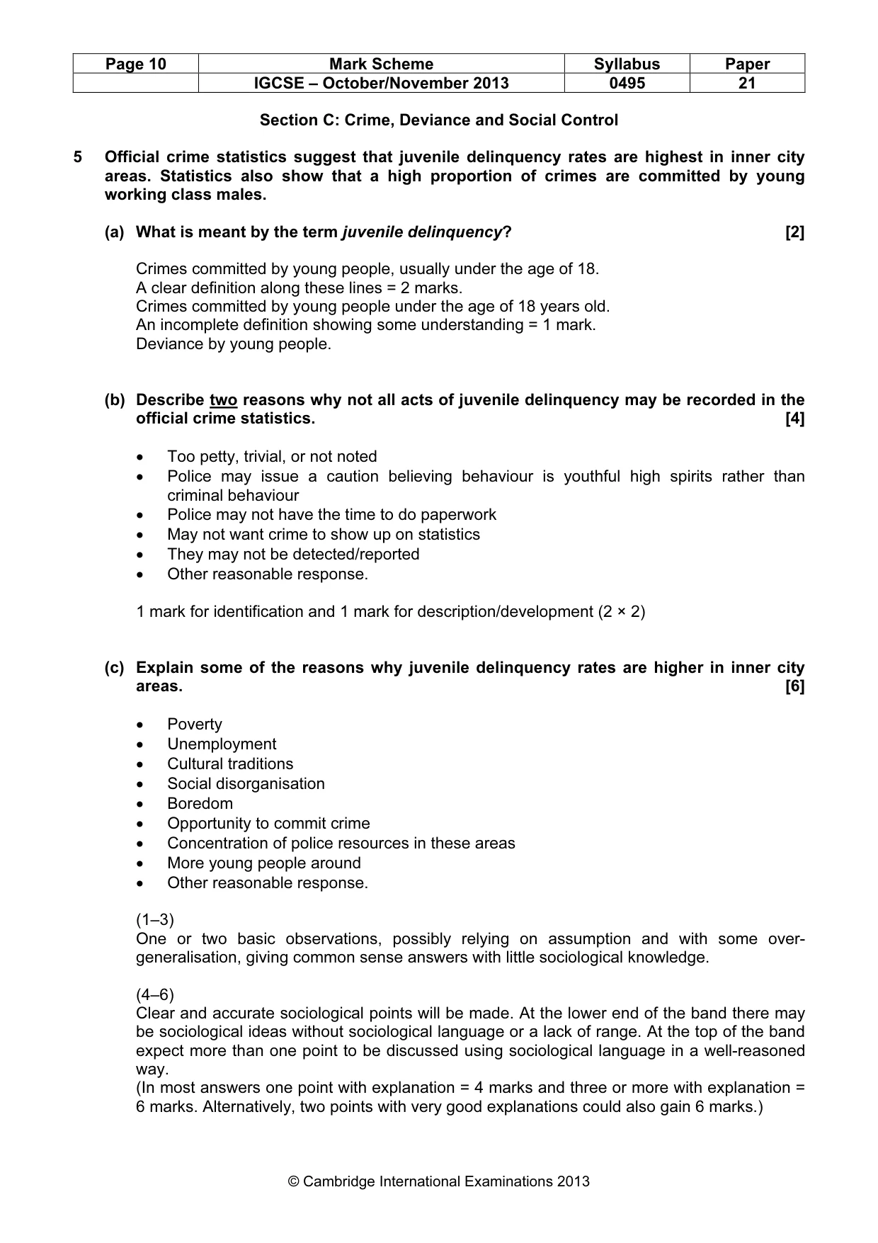 Mark scheme, page 10 of 17
