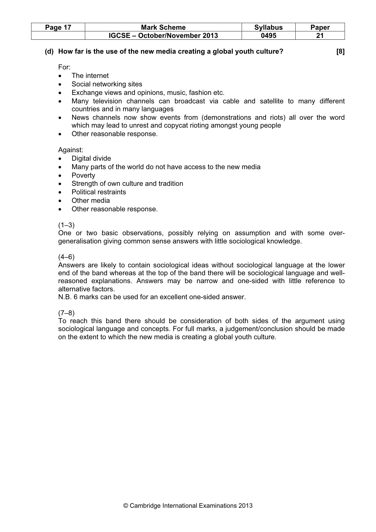 Mark scheme, page 17 of 17