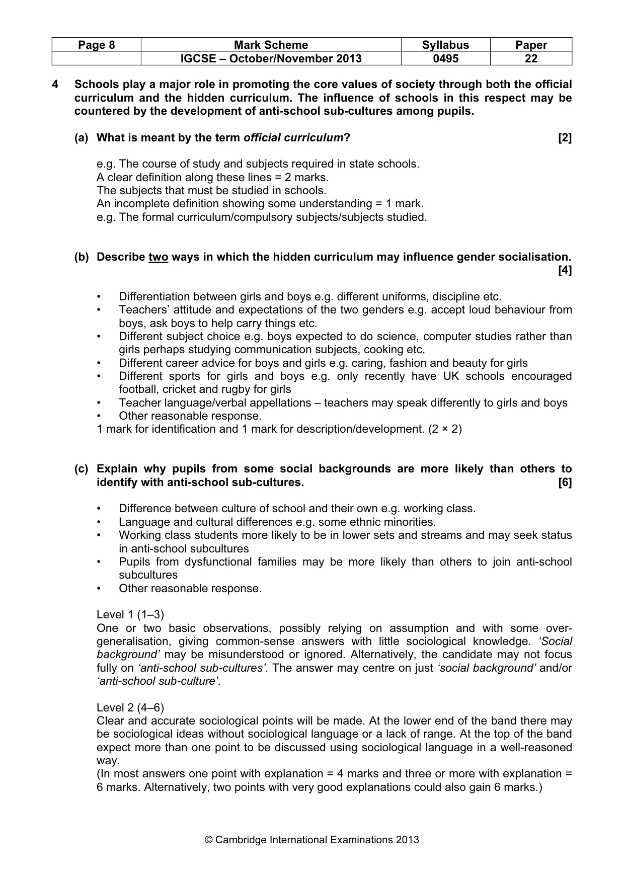 Mark scheme, page 8 of 17