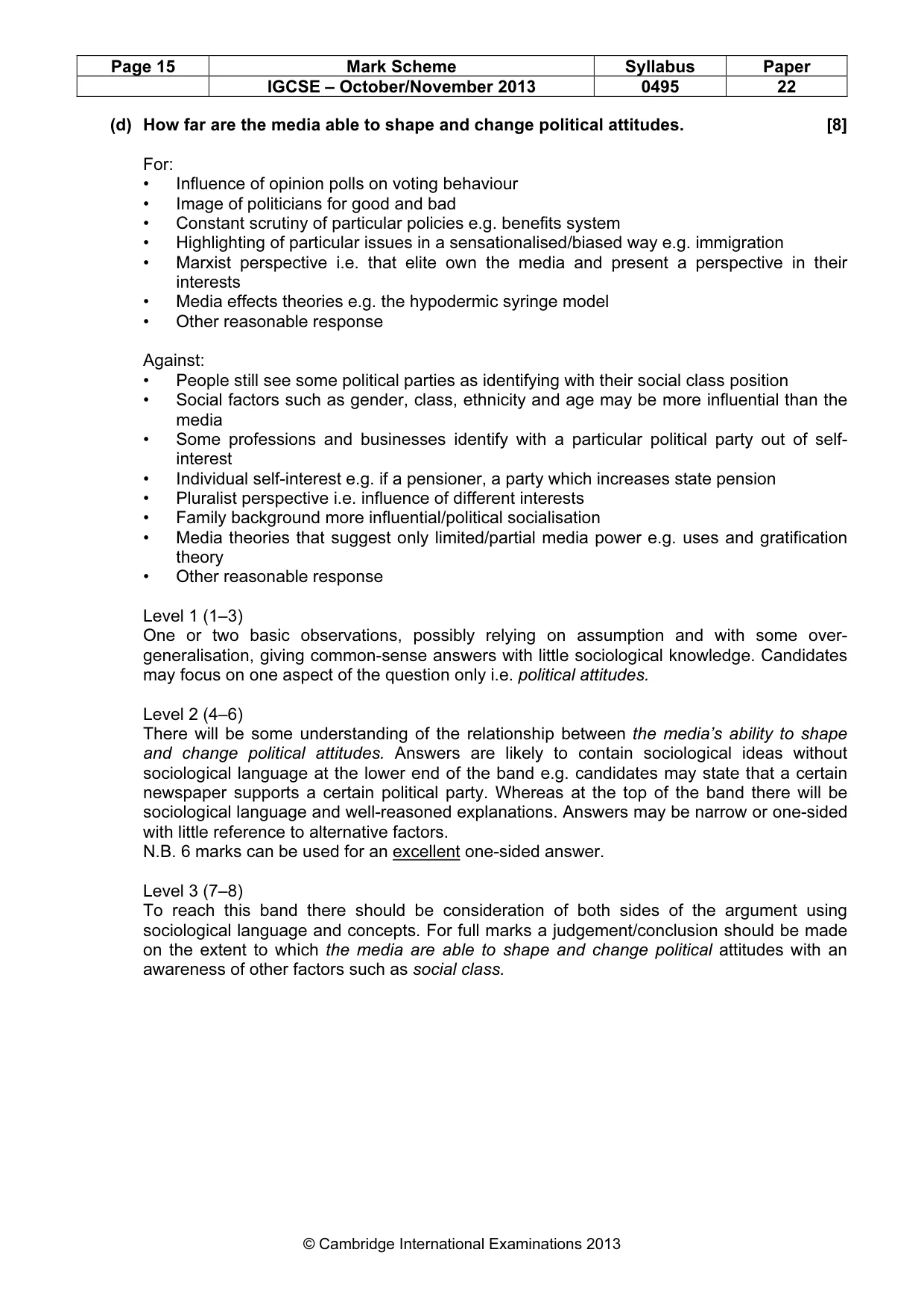 Mark scheme, page 15 of 17