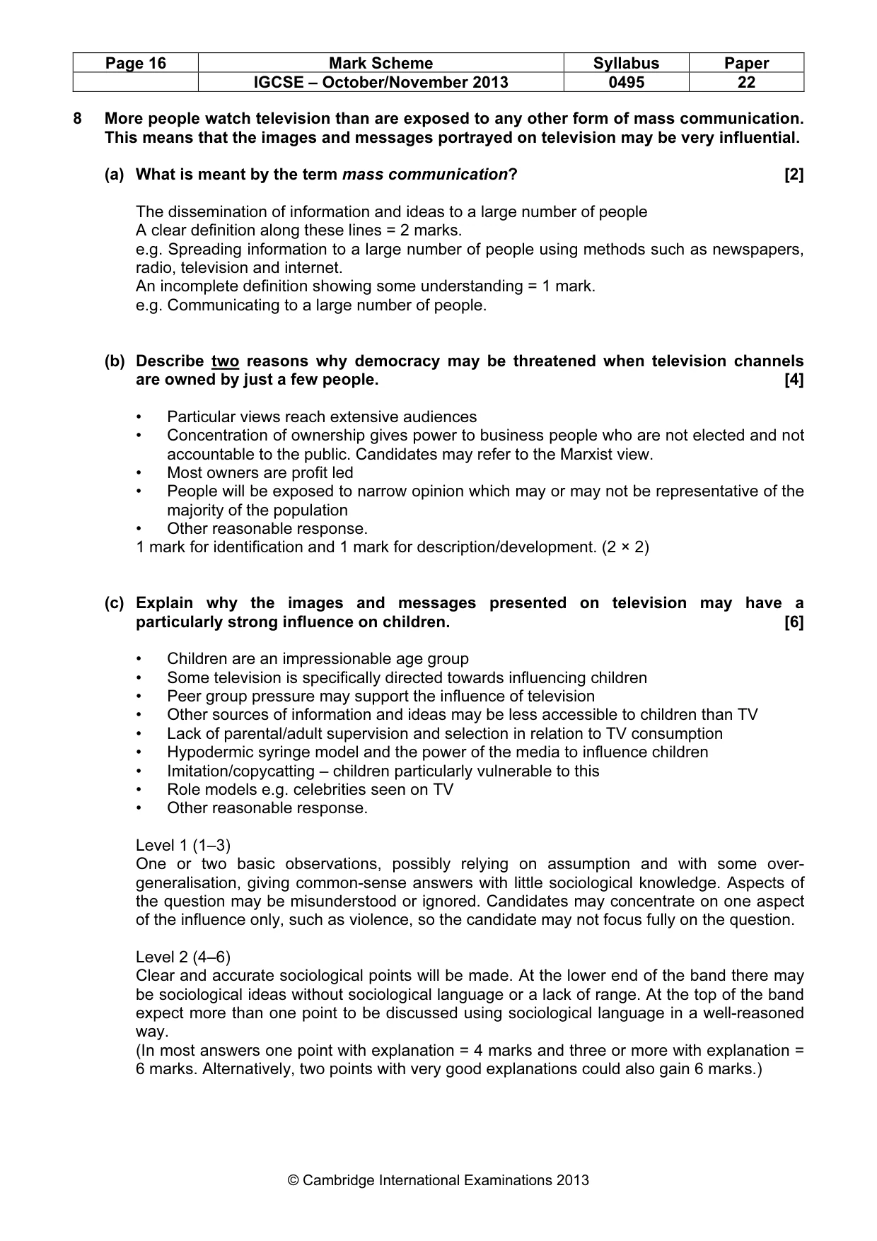 Mark scheme, page 16 of 17
