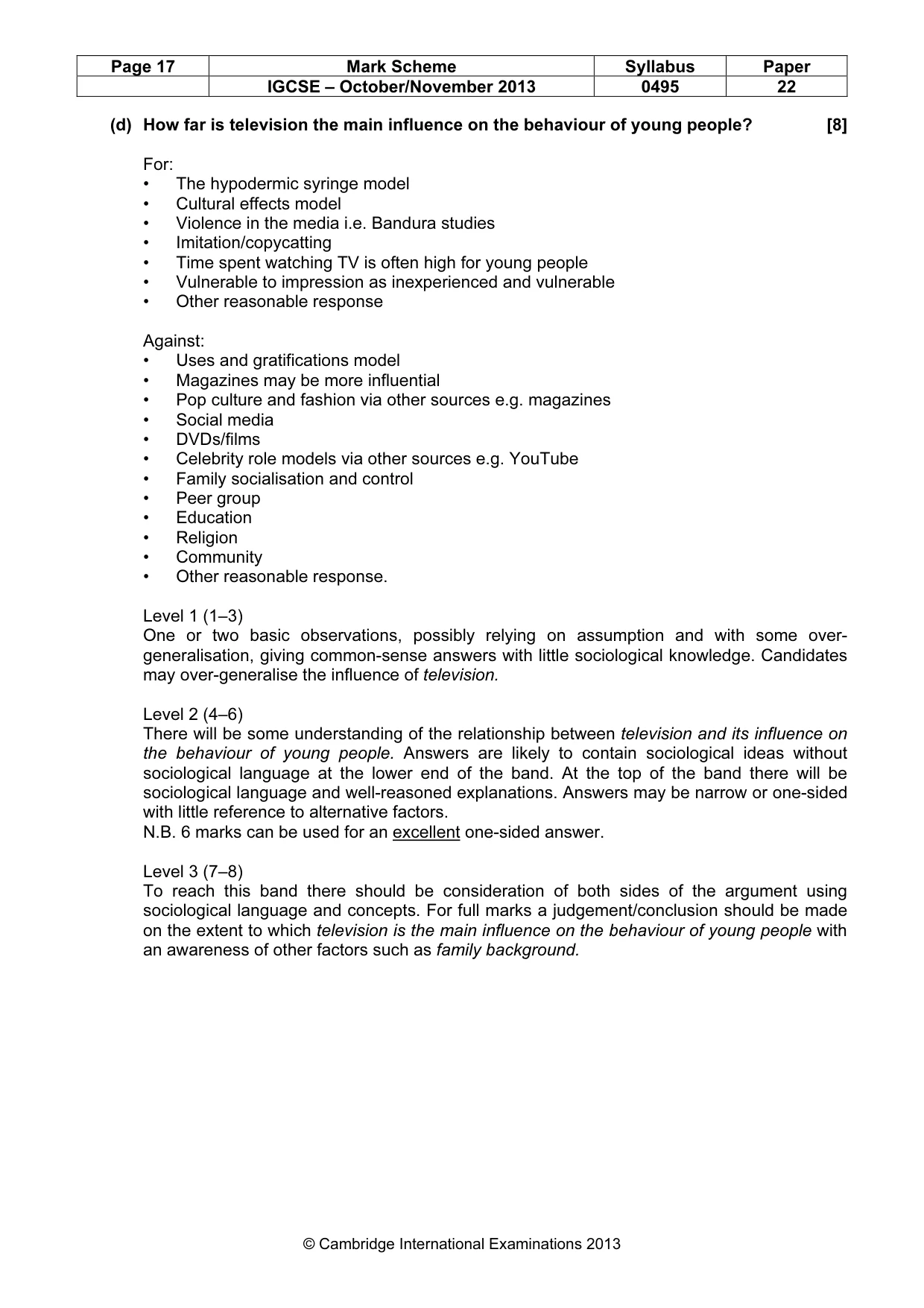 Mark scheme, page 17 of 17