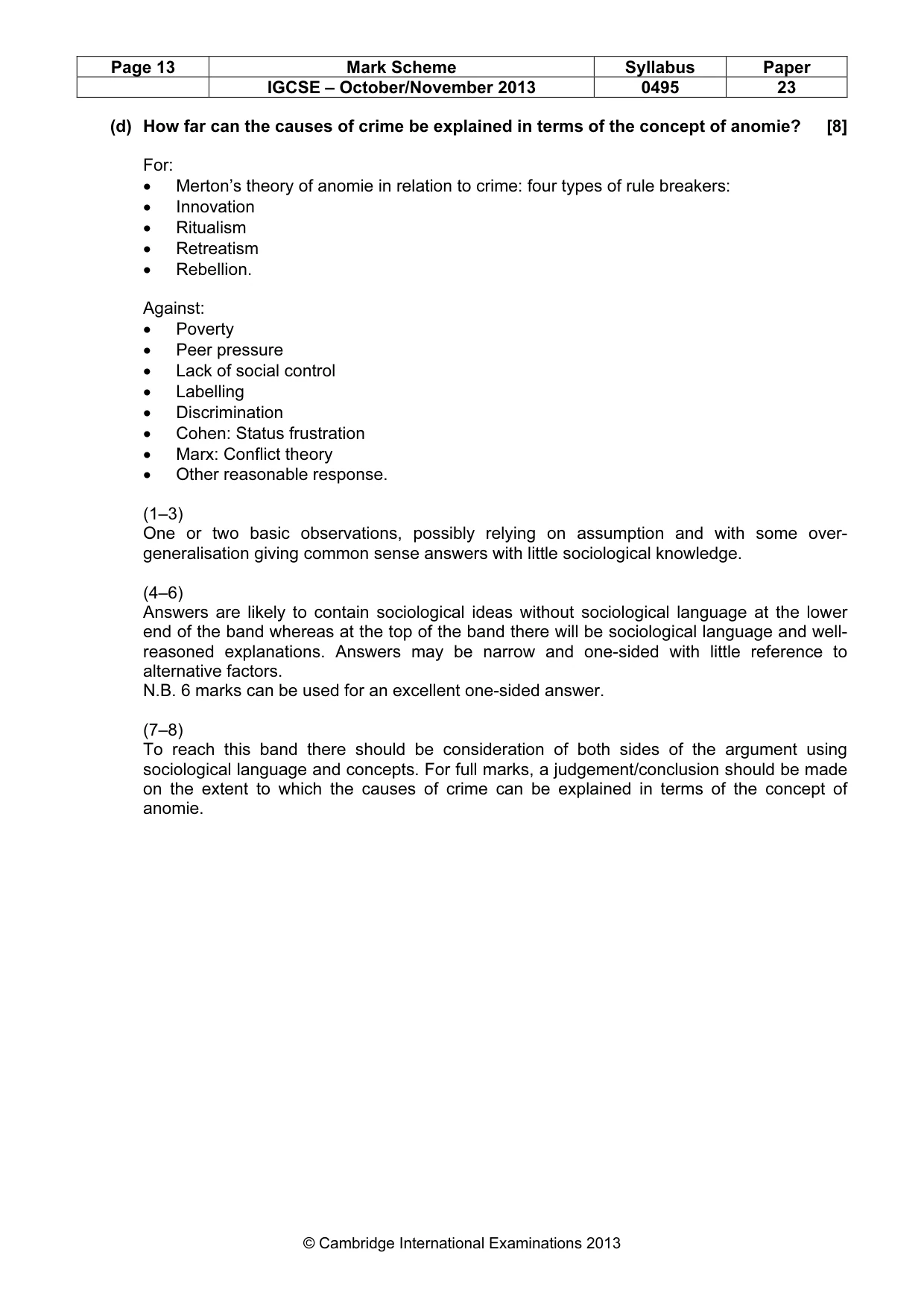 Mark scheme, page 13 of 17
