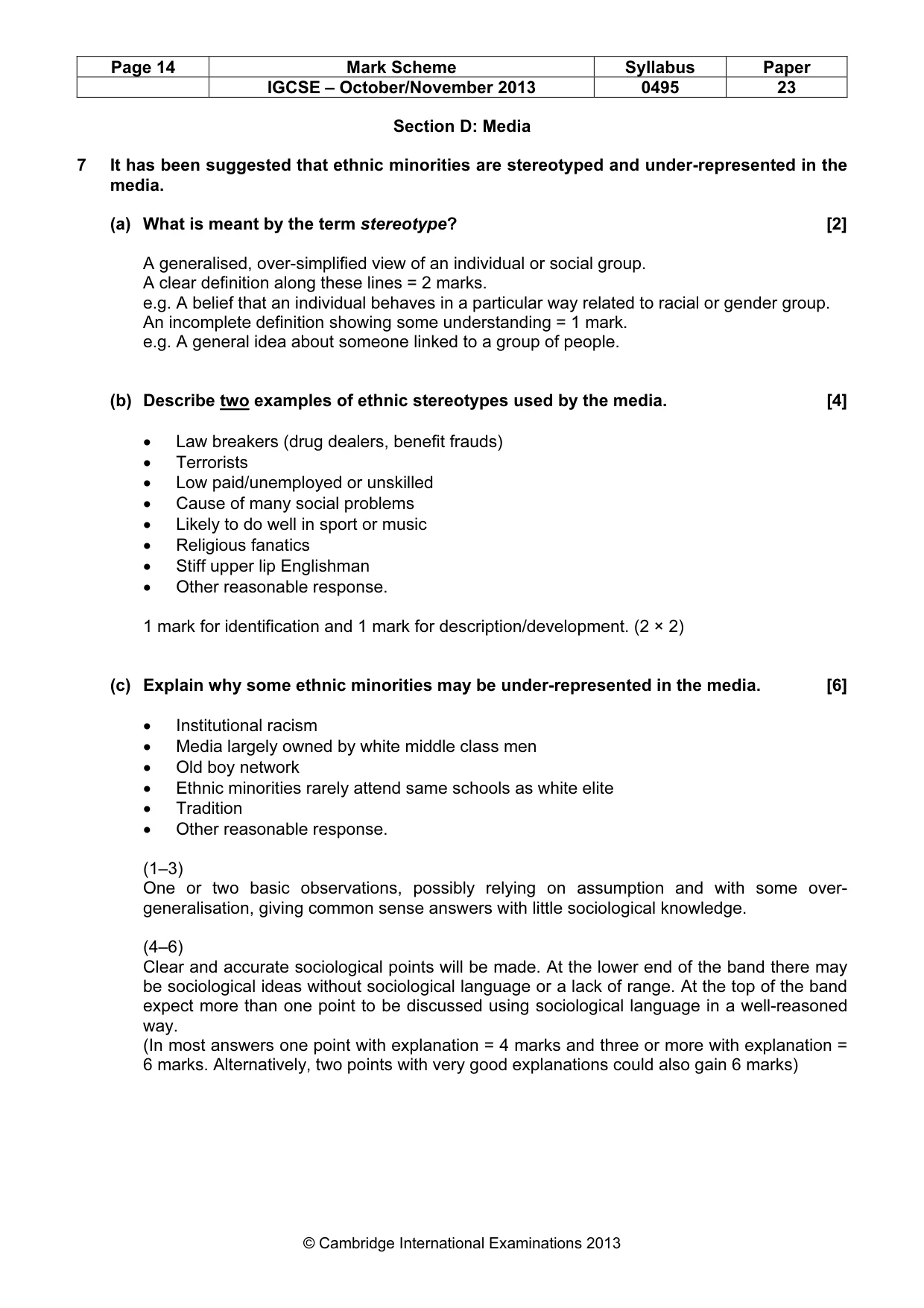 Mark scheme, page 14 of 17