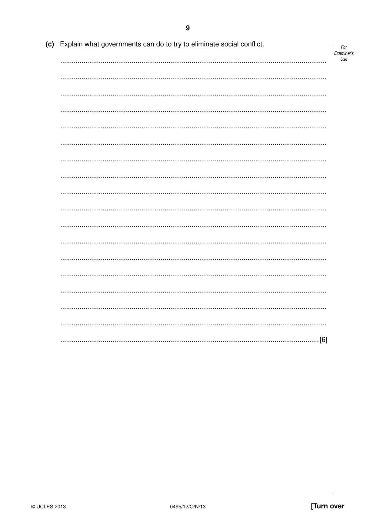 Cambridge IGCSE Sociology 0495 2013 Oct/Nov Paper 1 · Variant 2 question paper, page 9 of 24