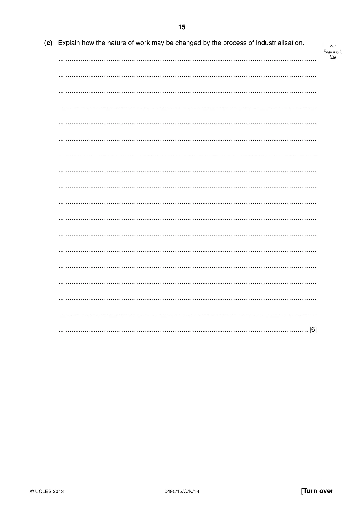 Cambridge IGCSE Sociology 0495 2013 Oct/Nov Paper 1 · Variant 2 question paper, page 15 of 24