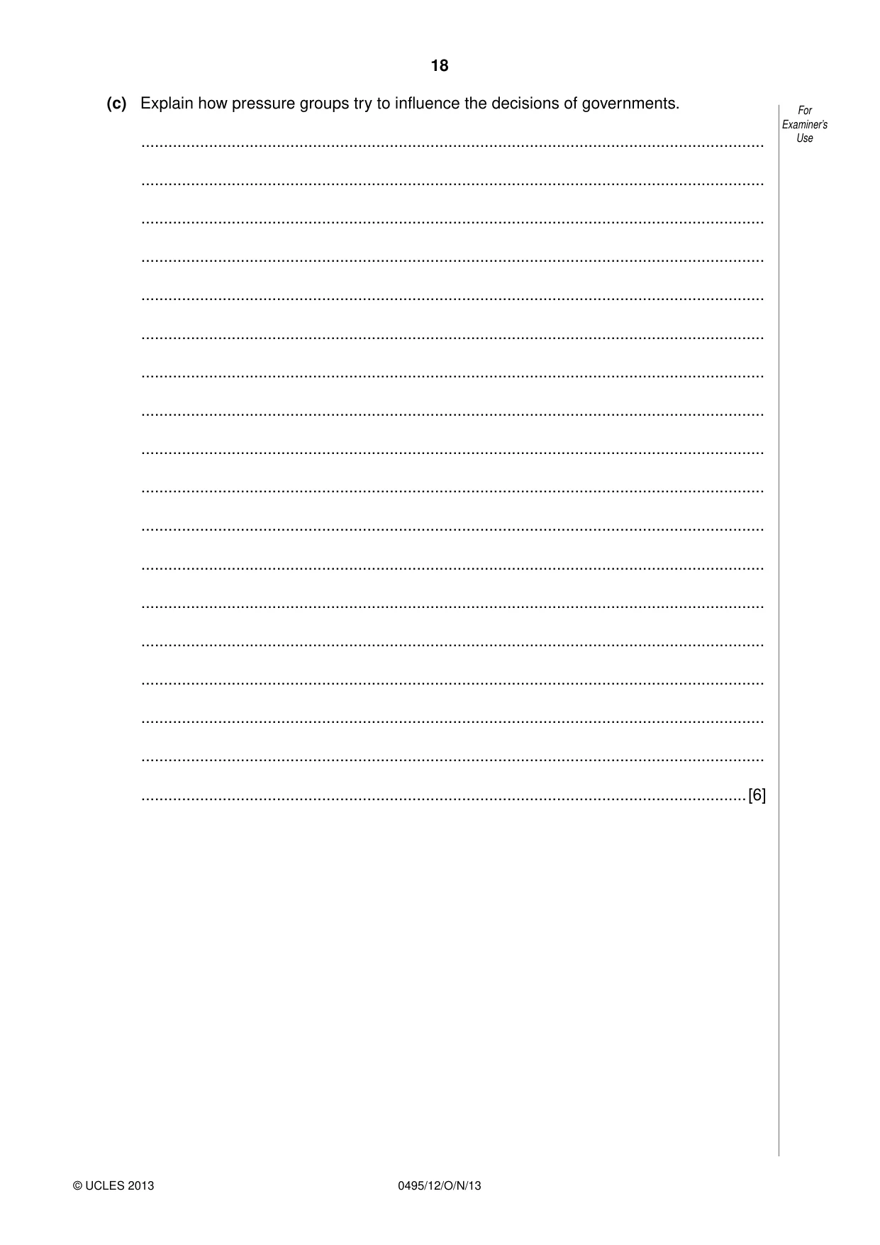 Cambridge IGCSE Sociology 0495 2013 Oct/Nov Paper 1 · Variant 2 question paper, page 18 of 24