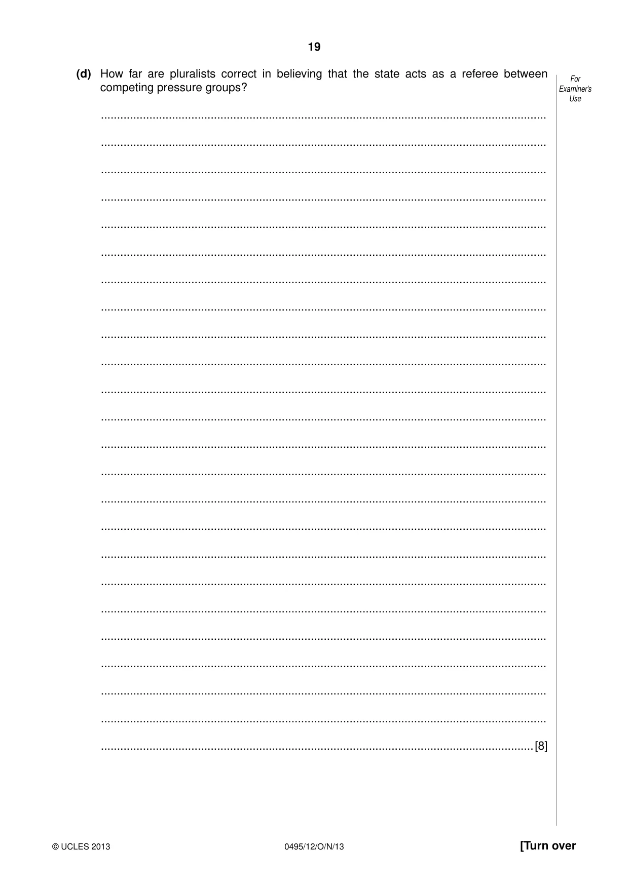 Cambridge IGCSE Sociology 0495 2013 Oct/Nov Paper 1 · Variant 2 question paper, page 19 of 24