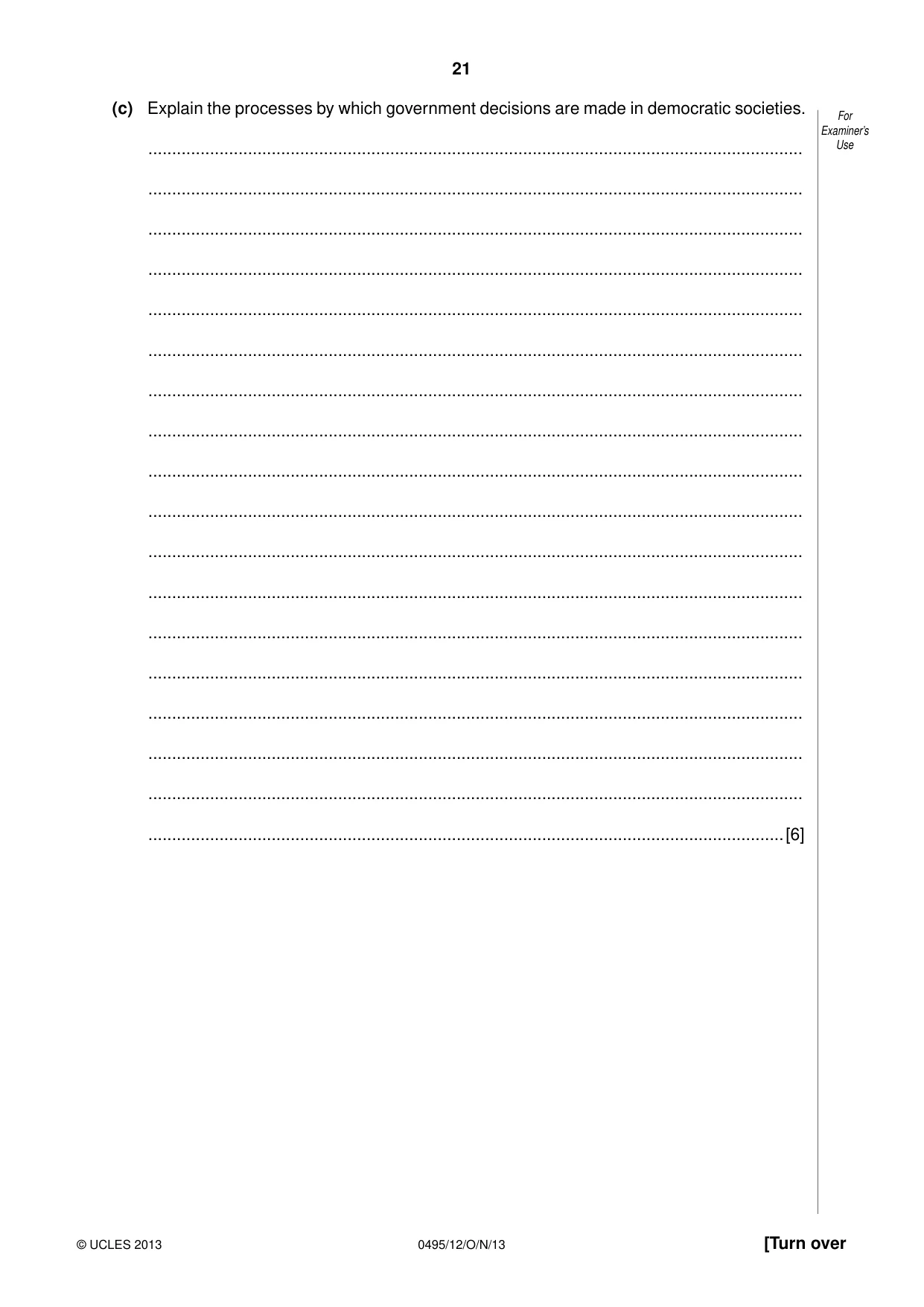 Cambridge IGCSE Sociology 0495 2013 Oct/Nov Paper 1 · Variant 2 question paper, page 21 of 24