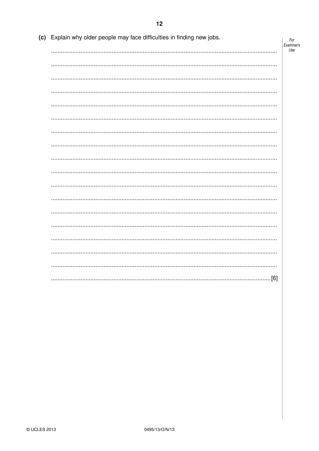 Cambridge IGCSE Sociology 0495 2013 Oct/Nov Paper 1 · Variant 3 question paper, page 12 of 24