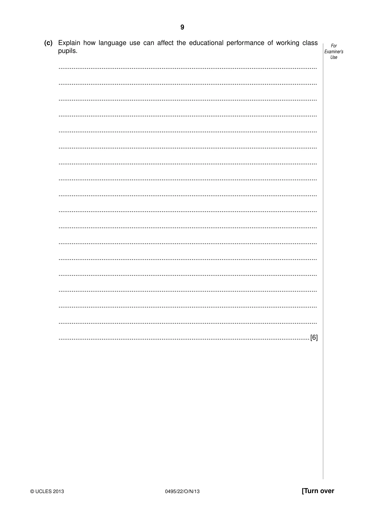 Cambridge IGCSE Sociology 0495 2013 Oct/Nov Paper 2 · Variant 2 question paper, page 9 of 28