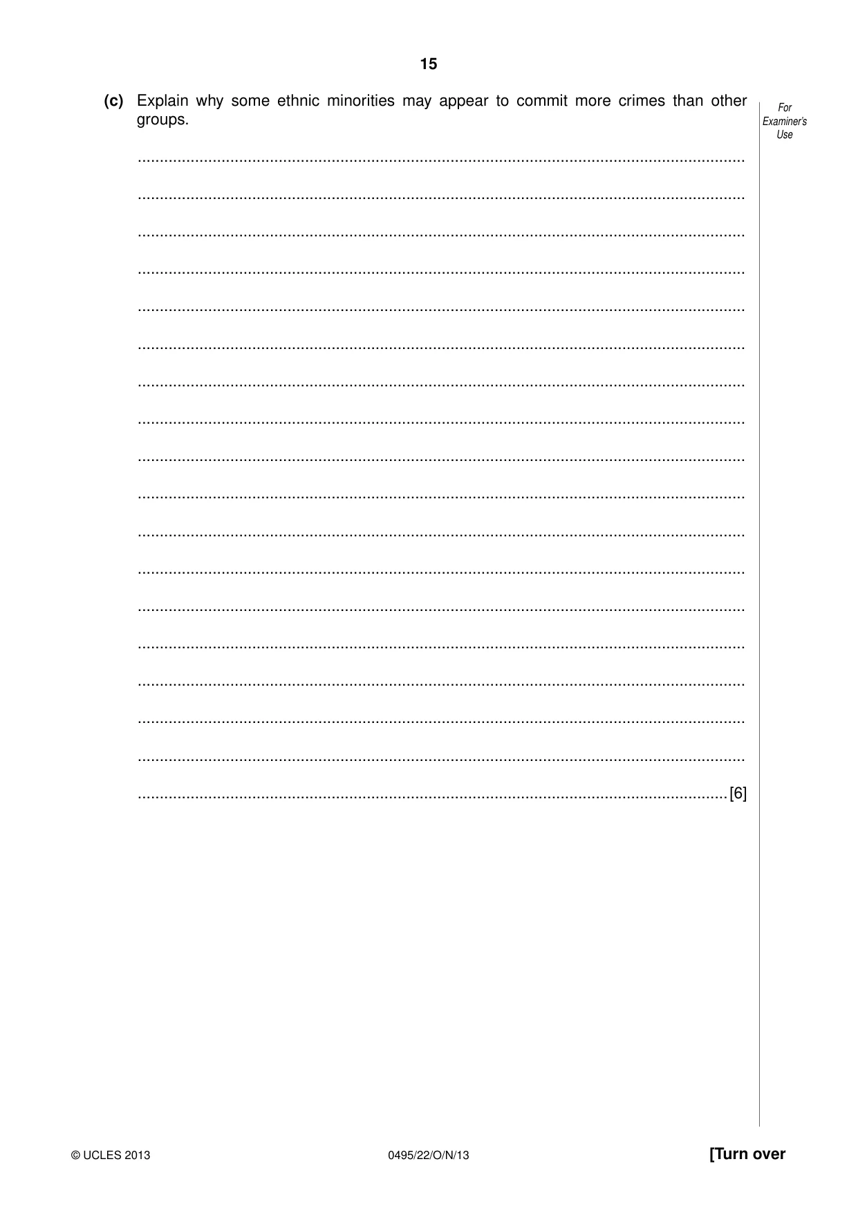 Cambridge IGCSE Sociology 0495 2013 Oct/Nov Paper 2 · Variant 2 question paper, page 15 of 28