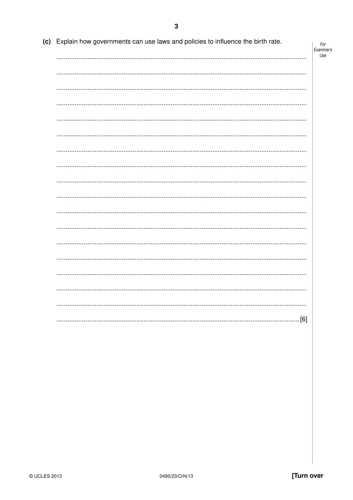 Cambridge IGCSE Sociology 0495 2013 Oct/Nov Paper 2 · Variant 3 question paper, page 3 of 28