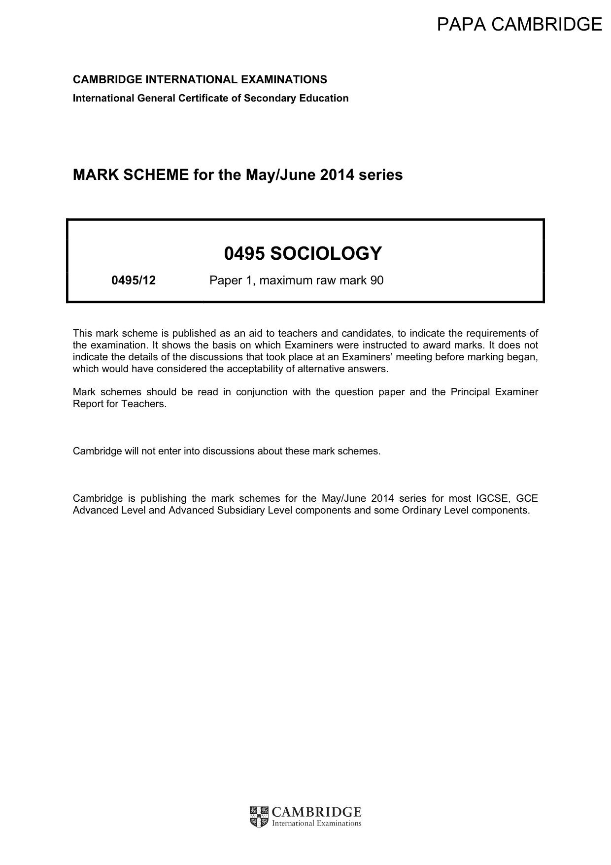 Mark scheme, page 1 of 17