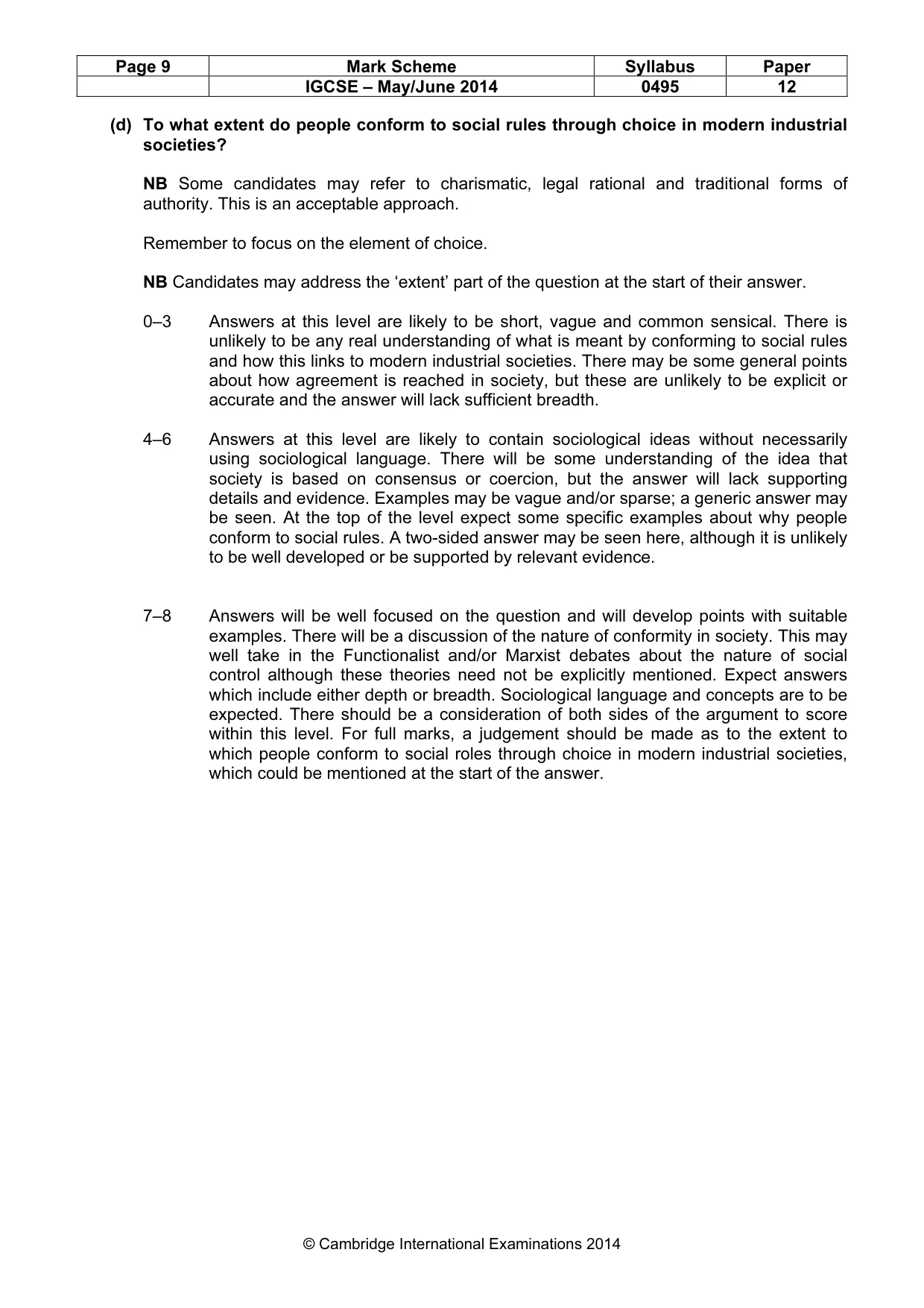 Mark scheme, page 9 of 17