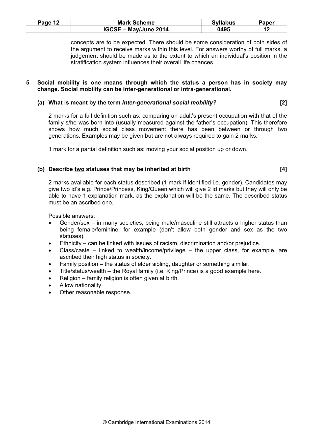 Mark scheme, page 12 of 17