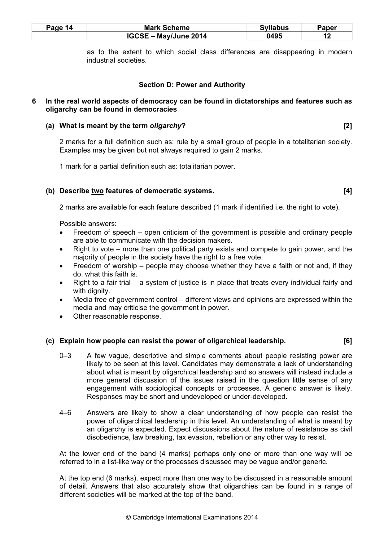 Mark scheme, page 14 of 17