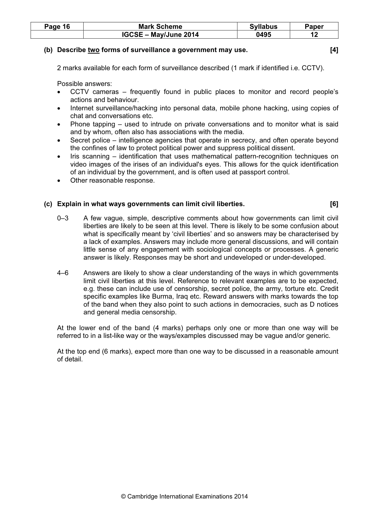 Mark scheme, page 16 of 17