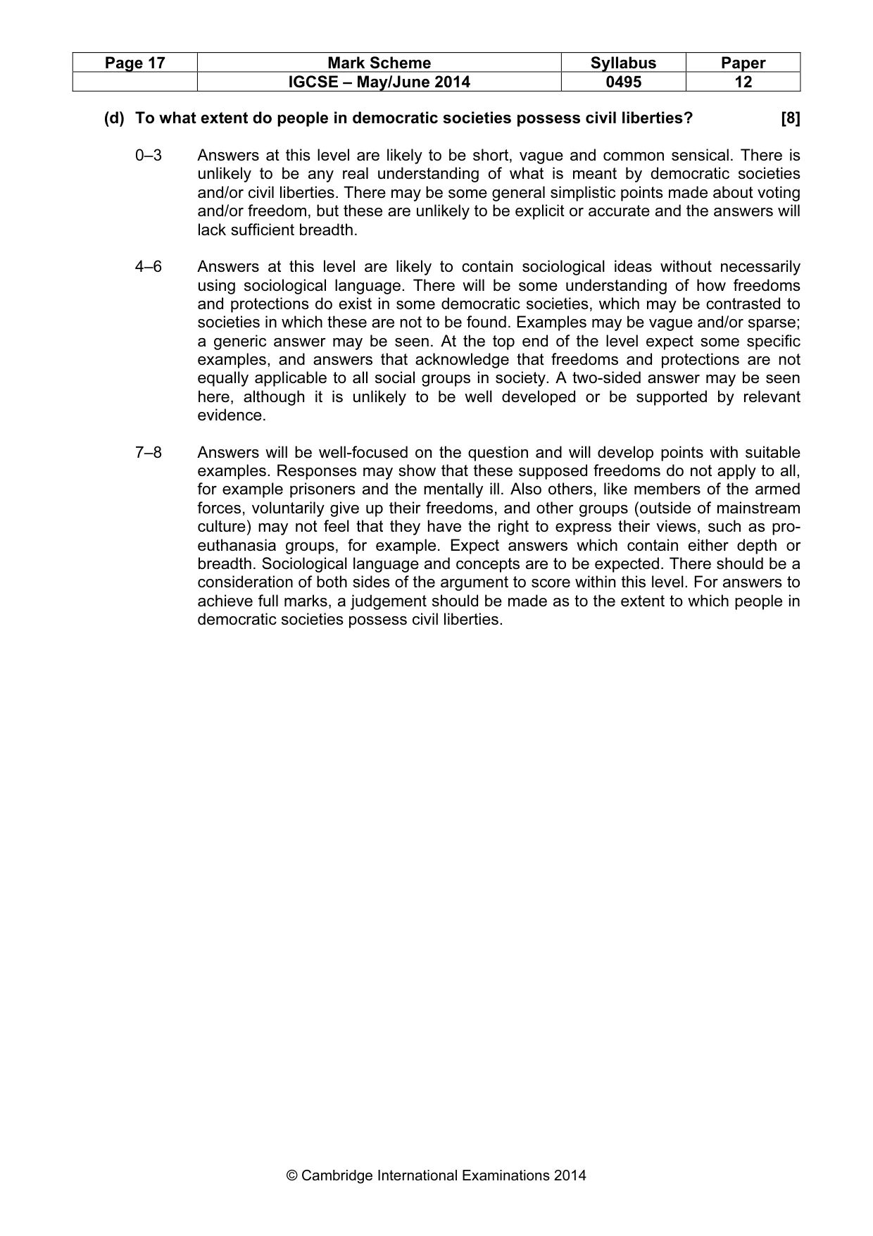 Mark scheme, page 17 of 17