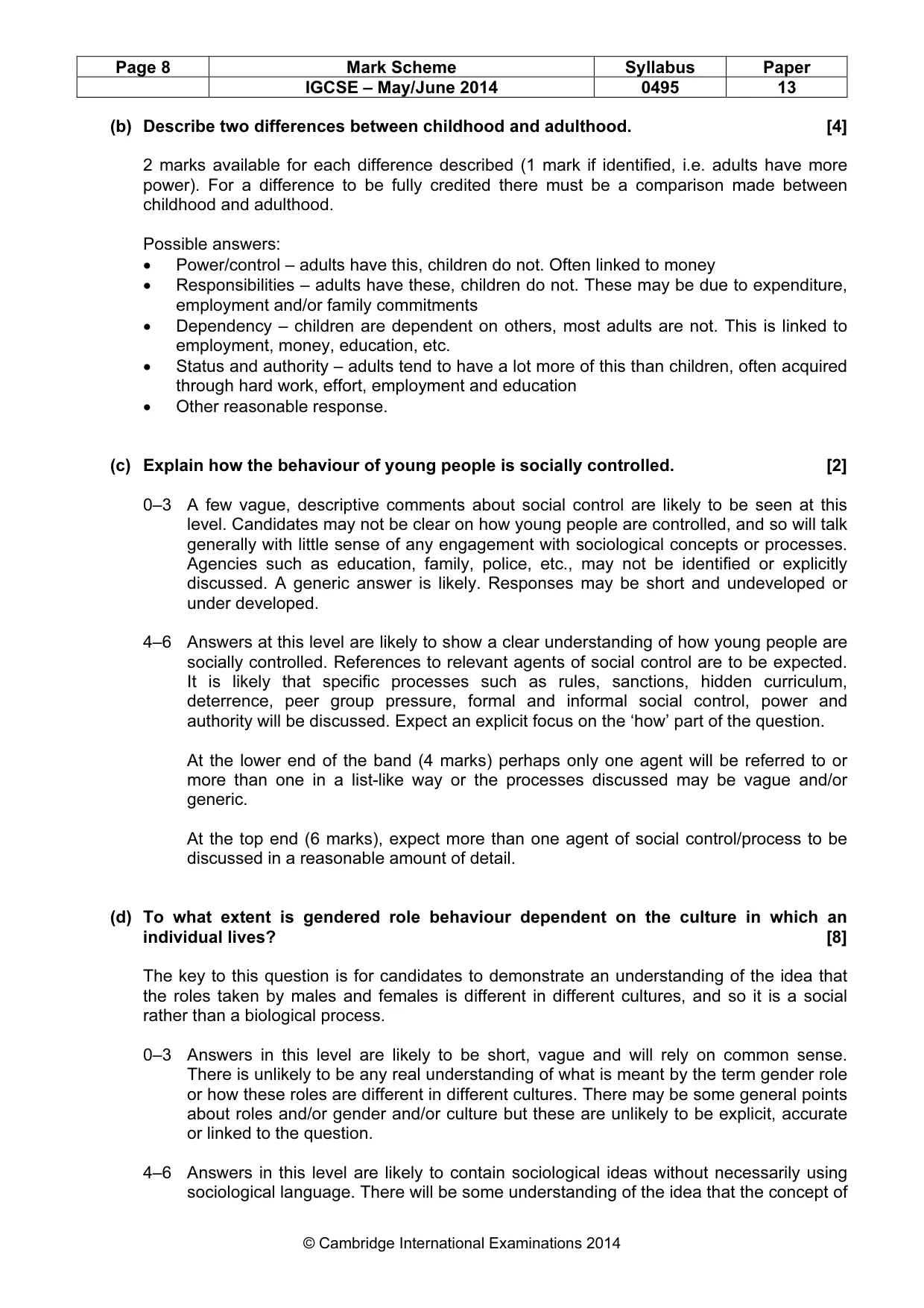 Mark scheme, page 8 of 17
