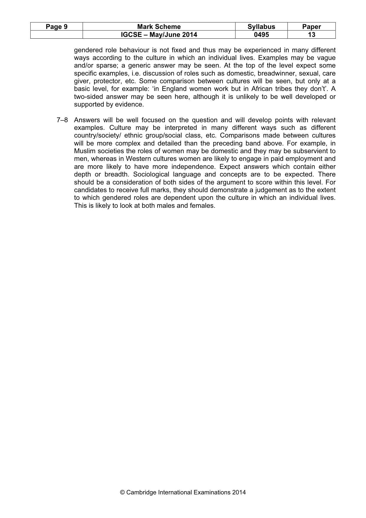 Mark scheme, page 9 of 17