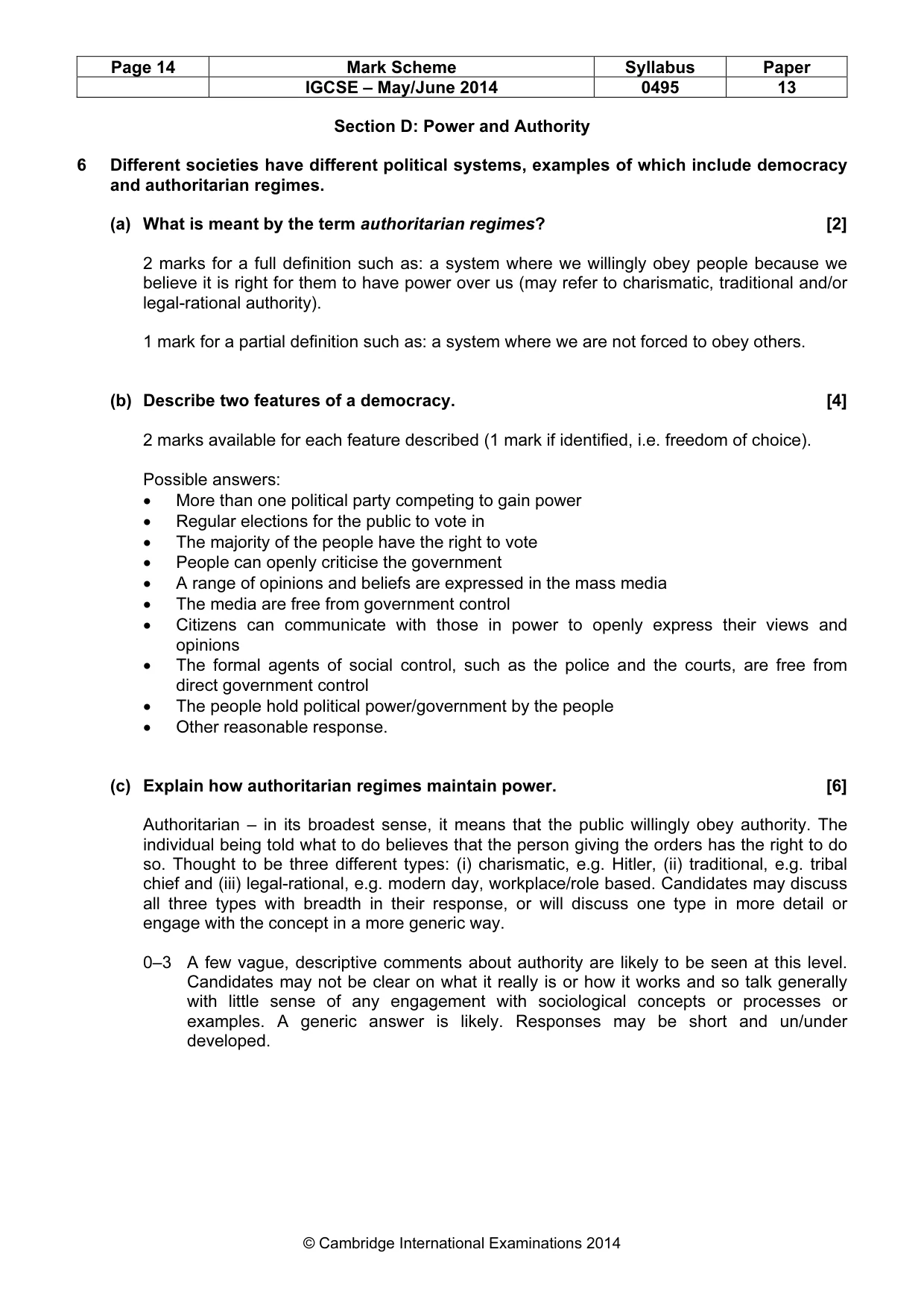 Mark scheme, page 14 of 17