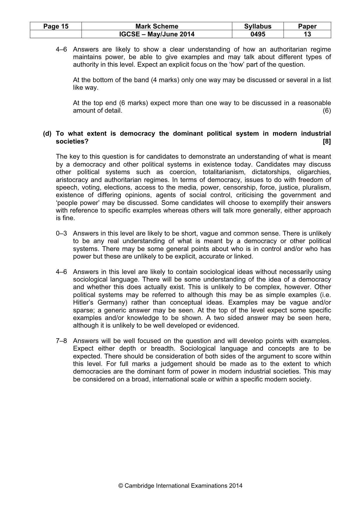 Mark scheme, page 15 of 17