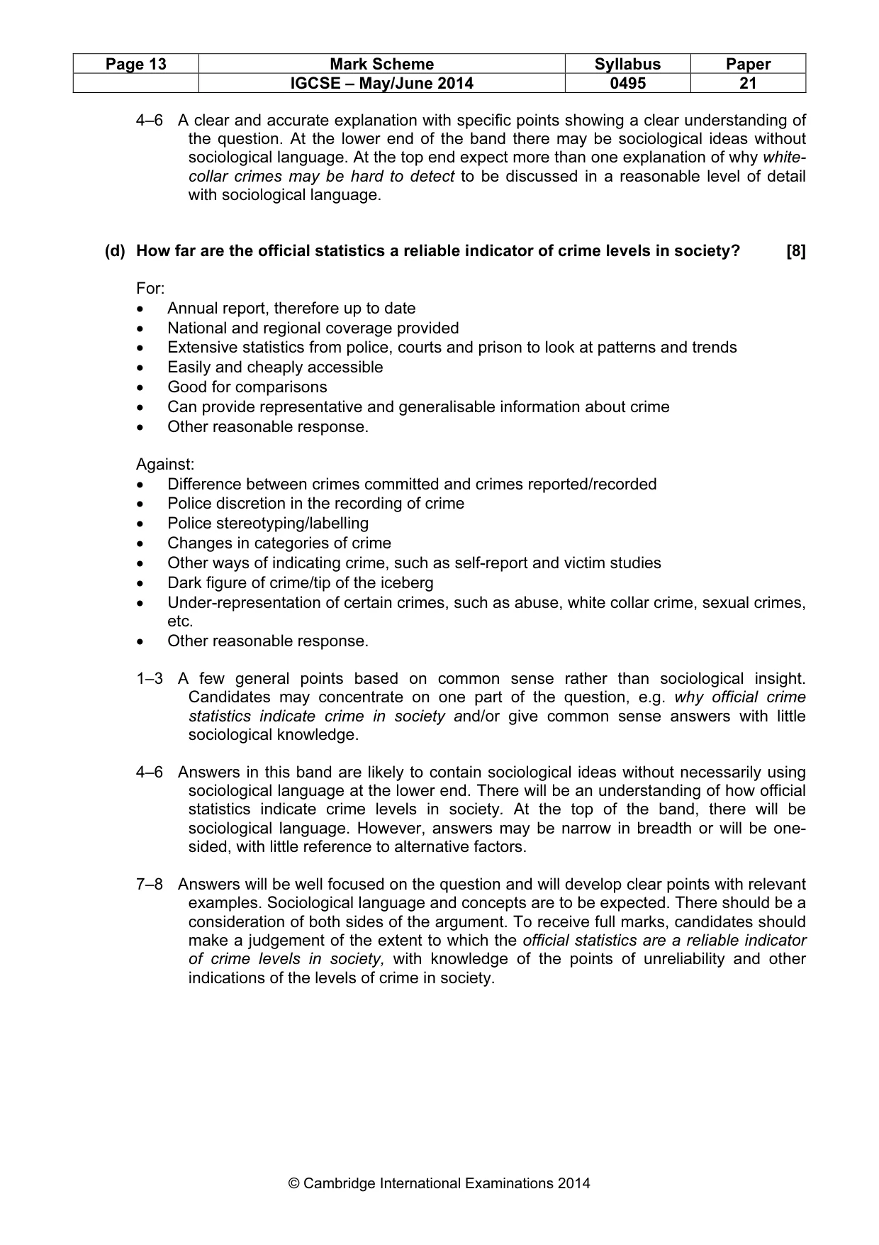 Mark scheme, page 13 of 18