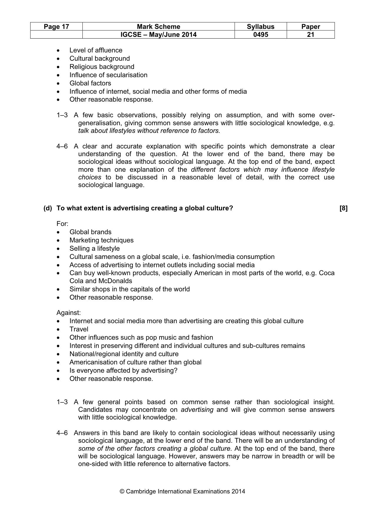 Mark scheme, page 17 of 18
