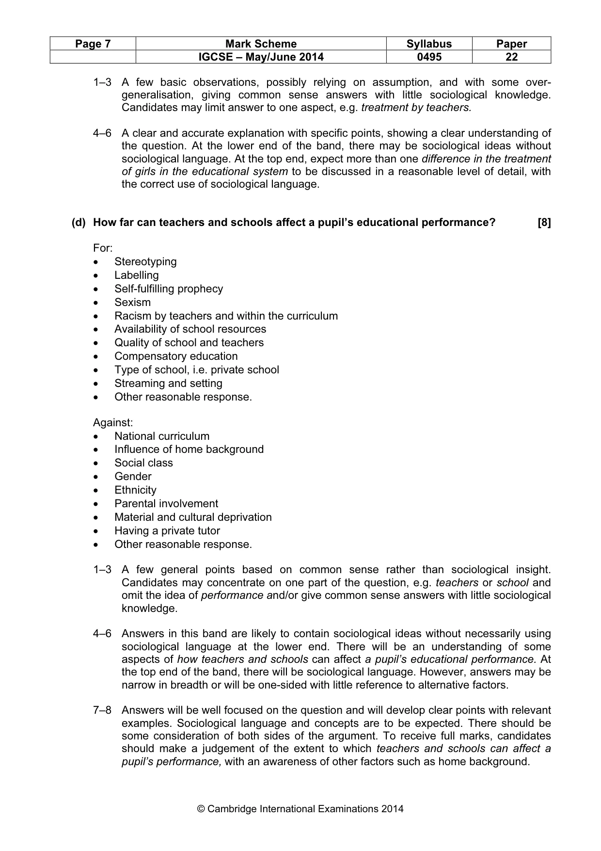 Mark scheme, page 7 of 18