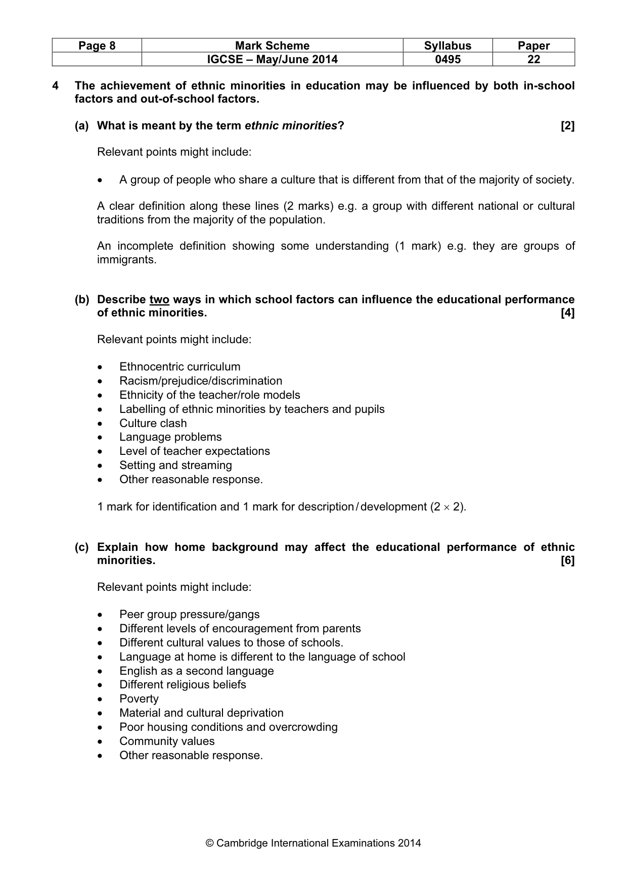 Mark scheme, page 8 of 18