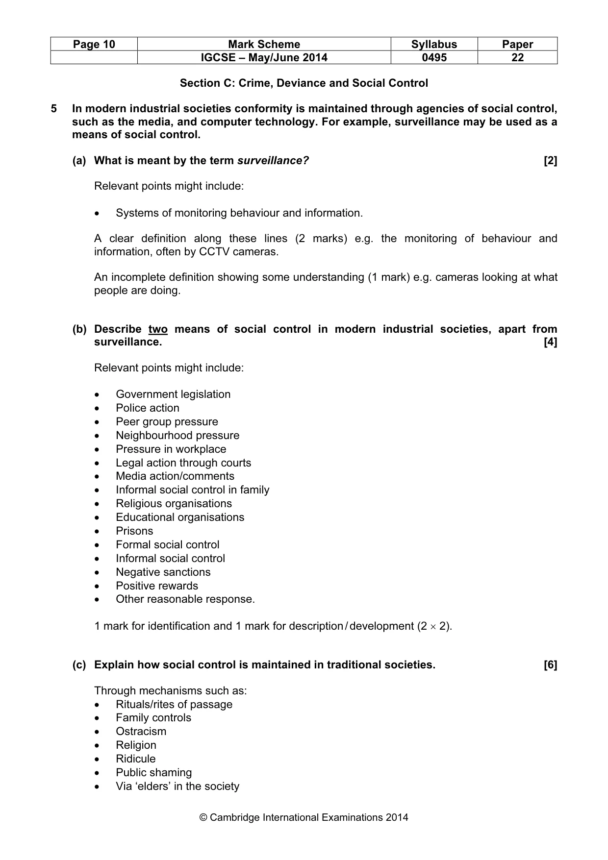Mark scheme, page 10 of 18