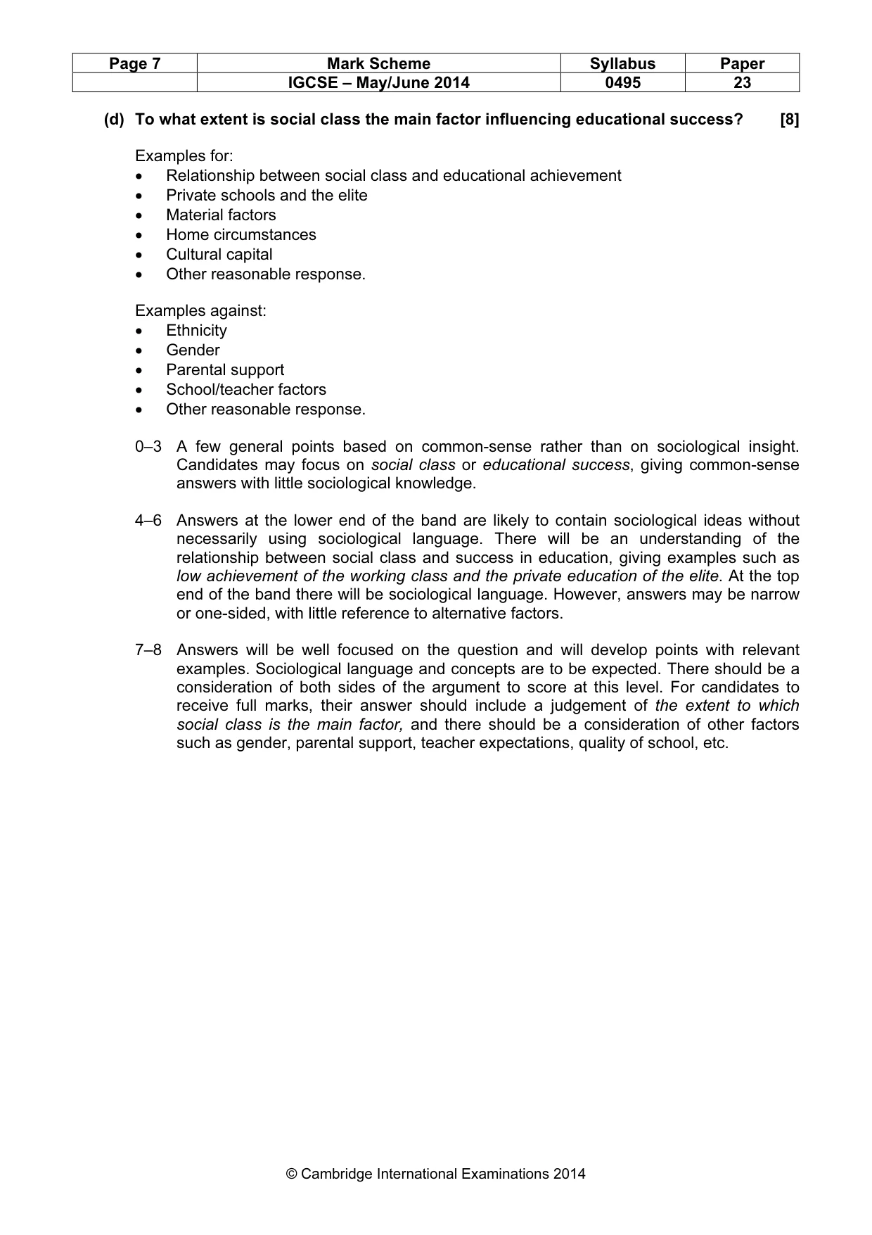 Mark scheme, page 7 of 17
