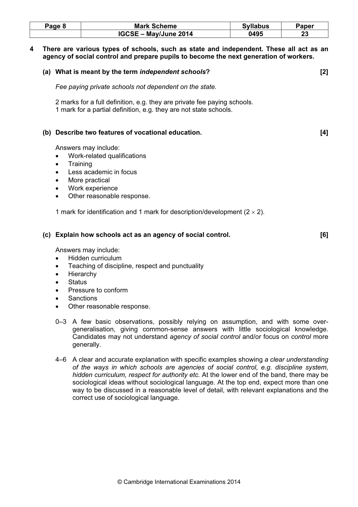Mark scheme, page 8 of 17