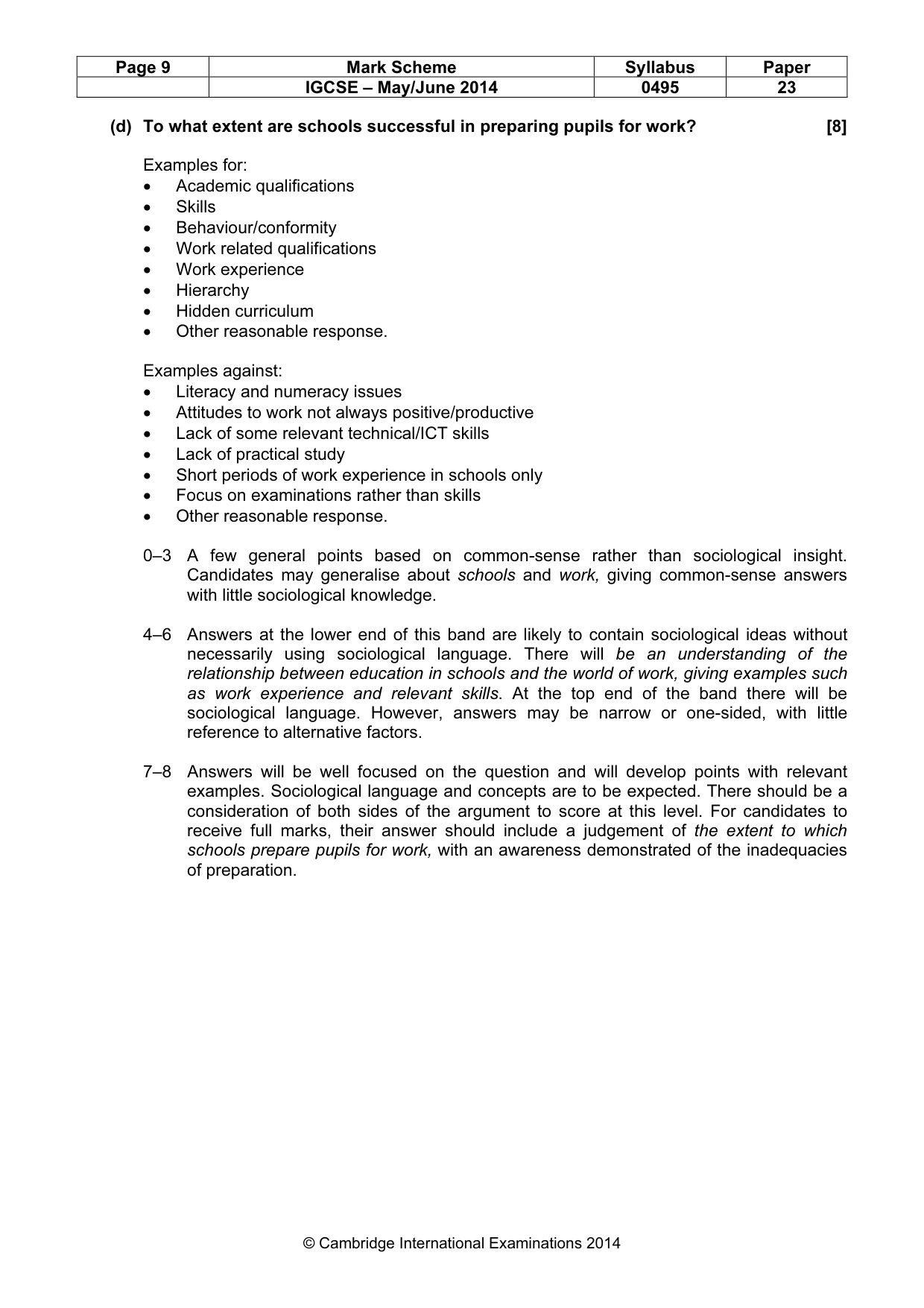 Mark scheme, page 9 of 17
