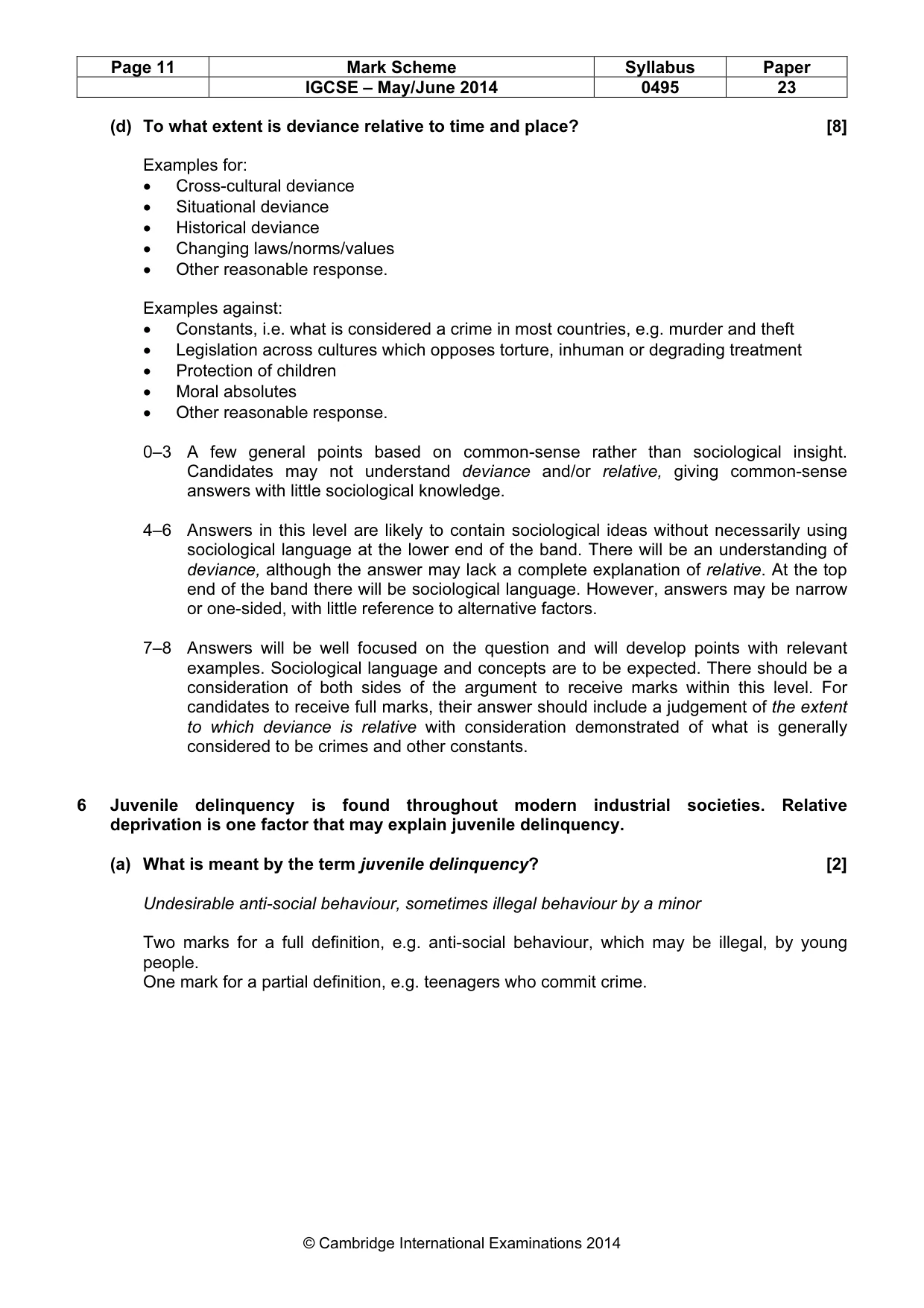 Mark scheme, page 11 of 17