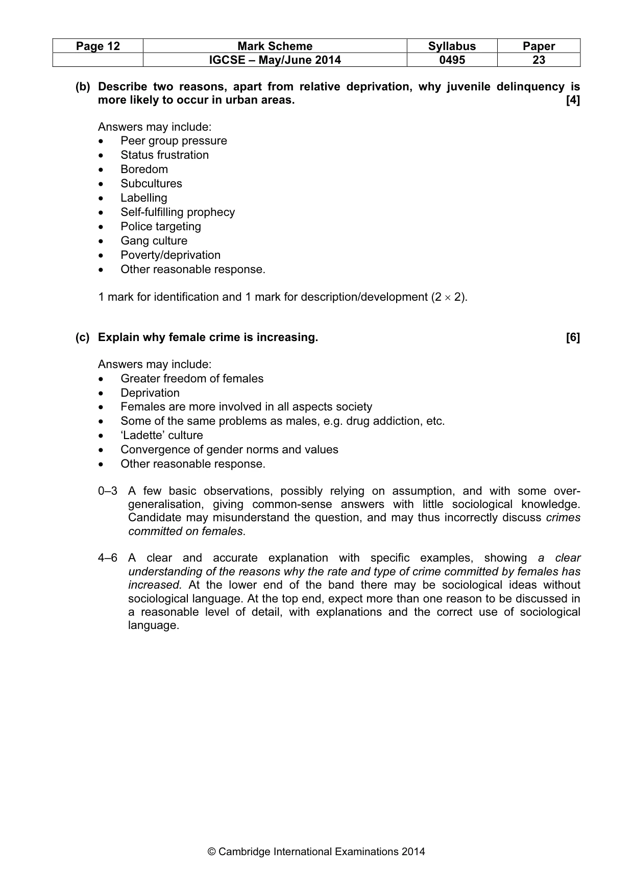 Mark scheme, page 12 of 17