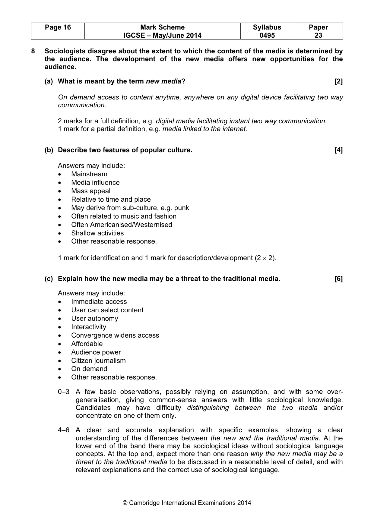 Mark scheme, page 16 of 17