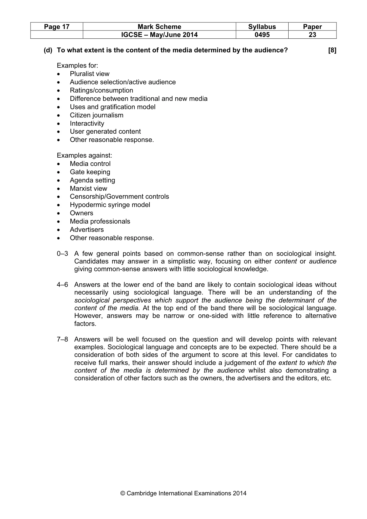 Mark scheme, page 17 of 17