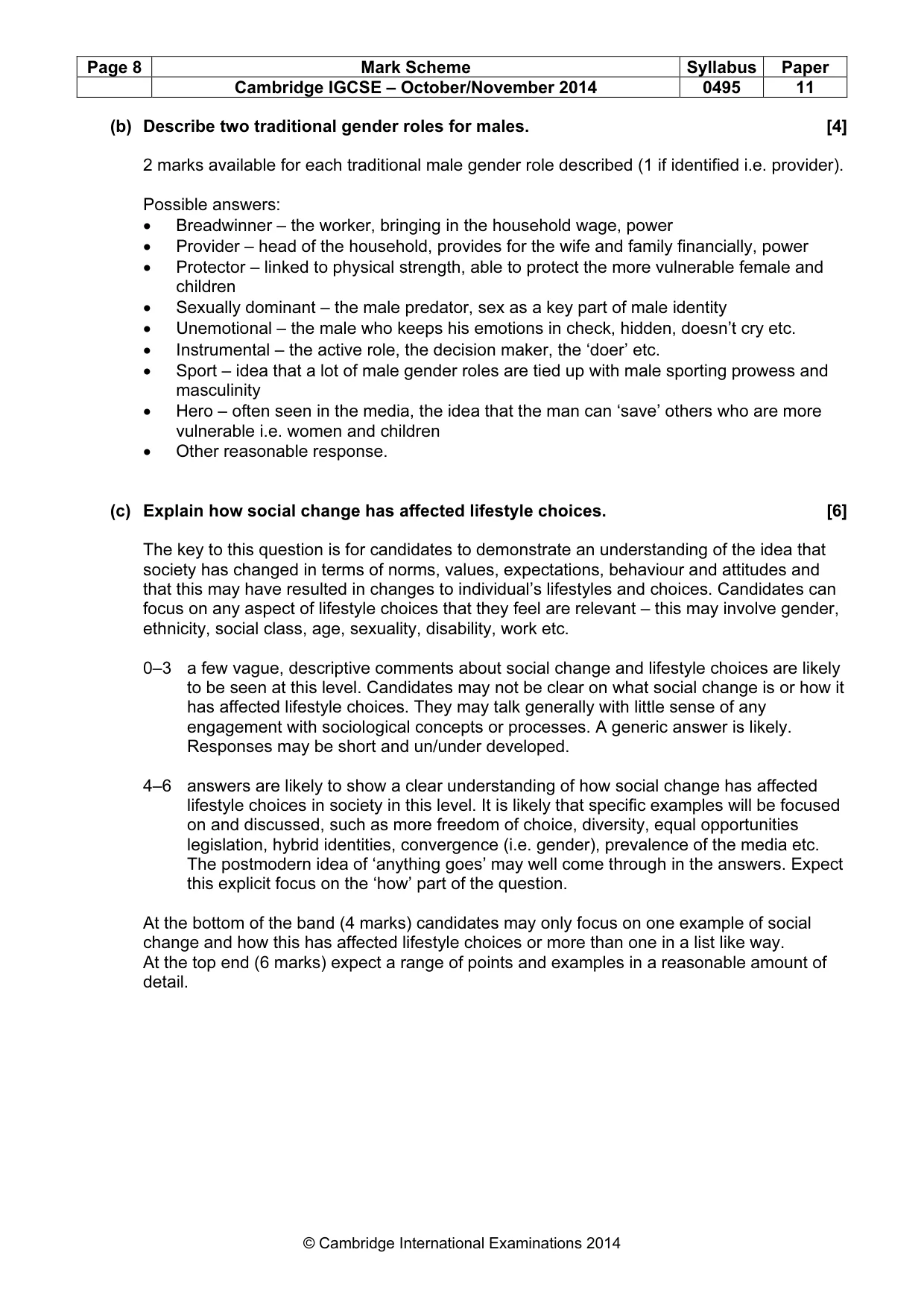 Mark scheme, page 8 of 19