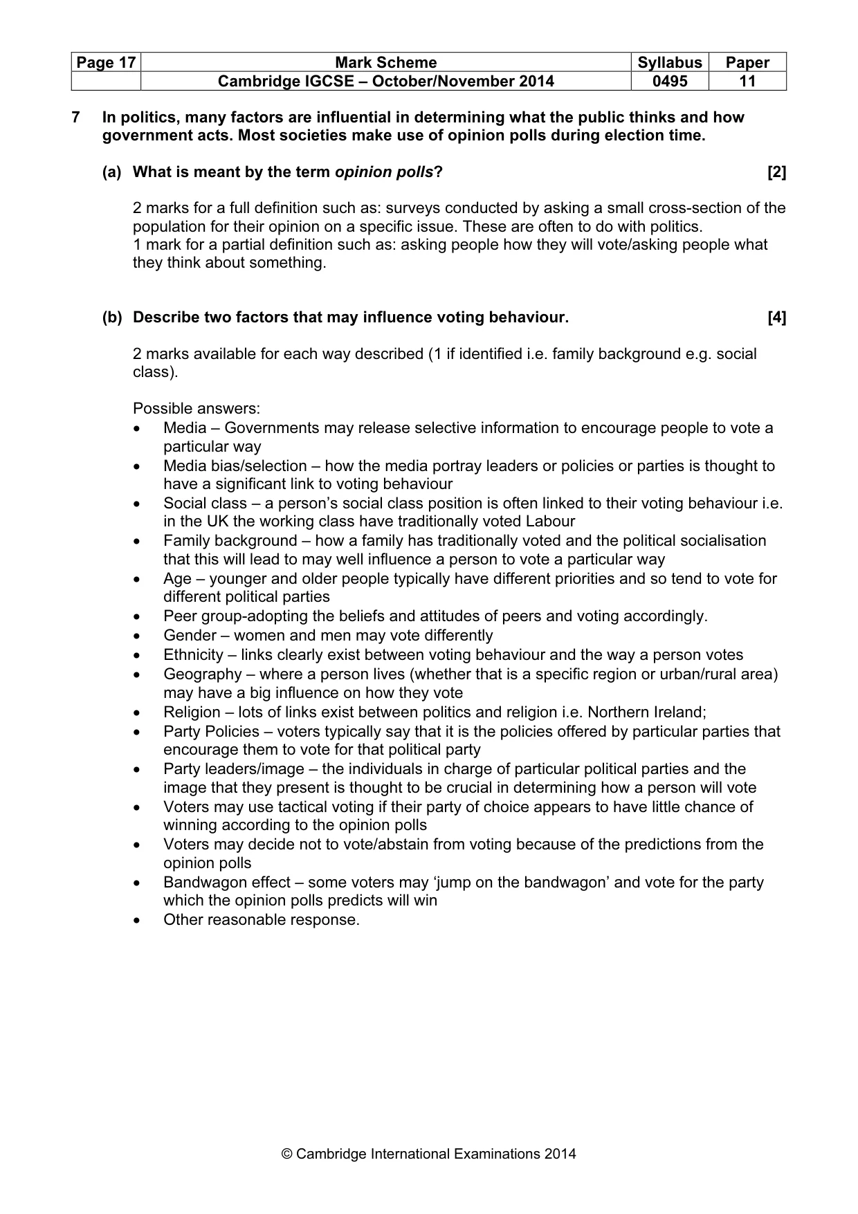 Mark scheme, page 17 of 19