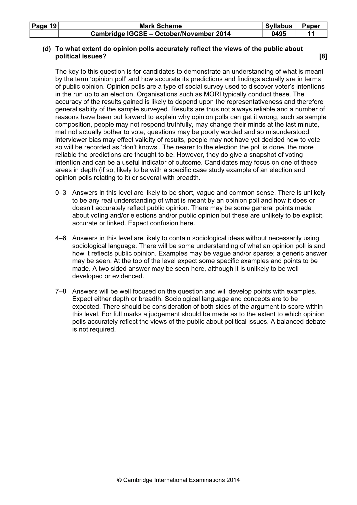 Mark scheme, page 19 of 19