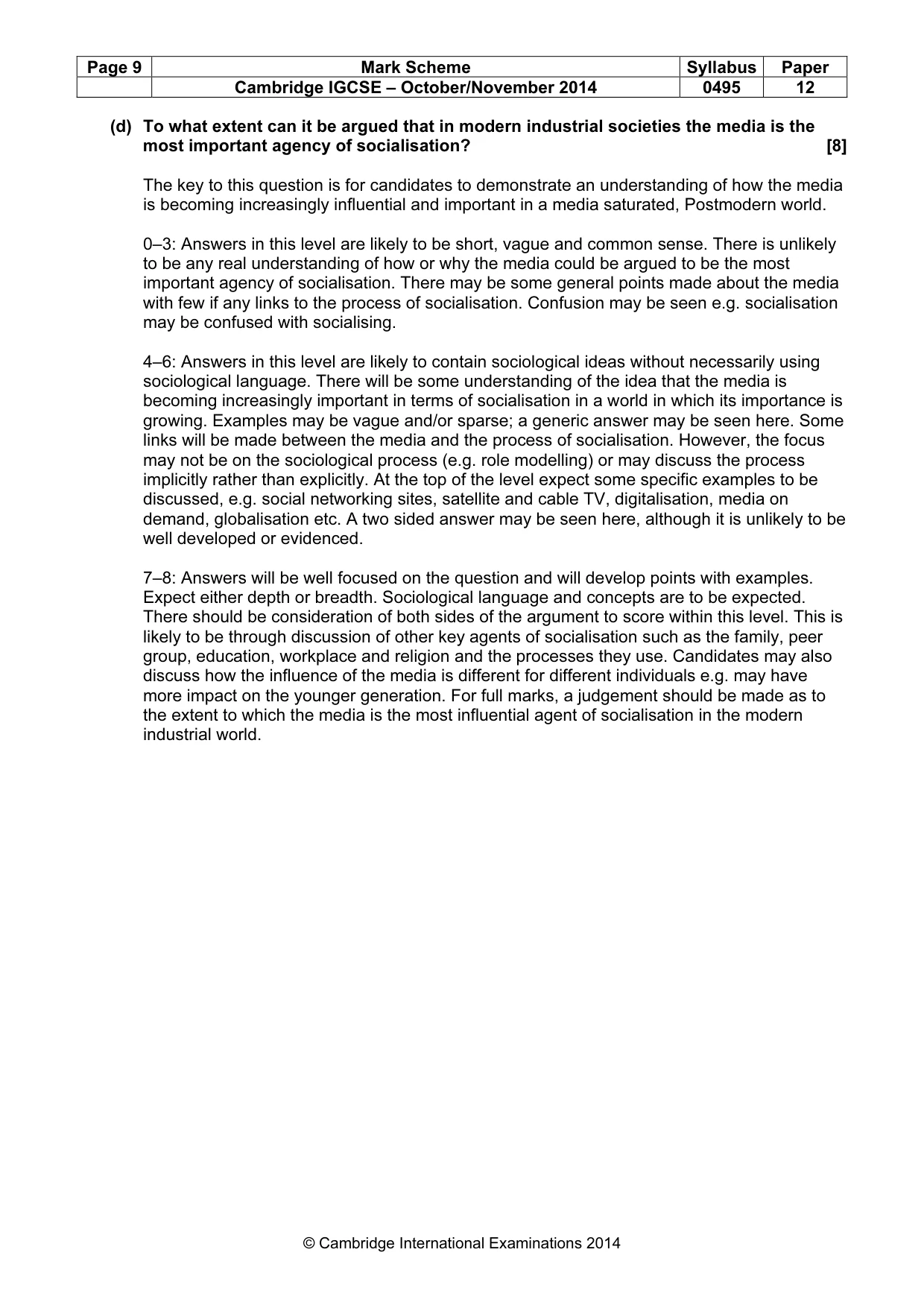 Mark scheme, page 9 of 23