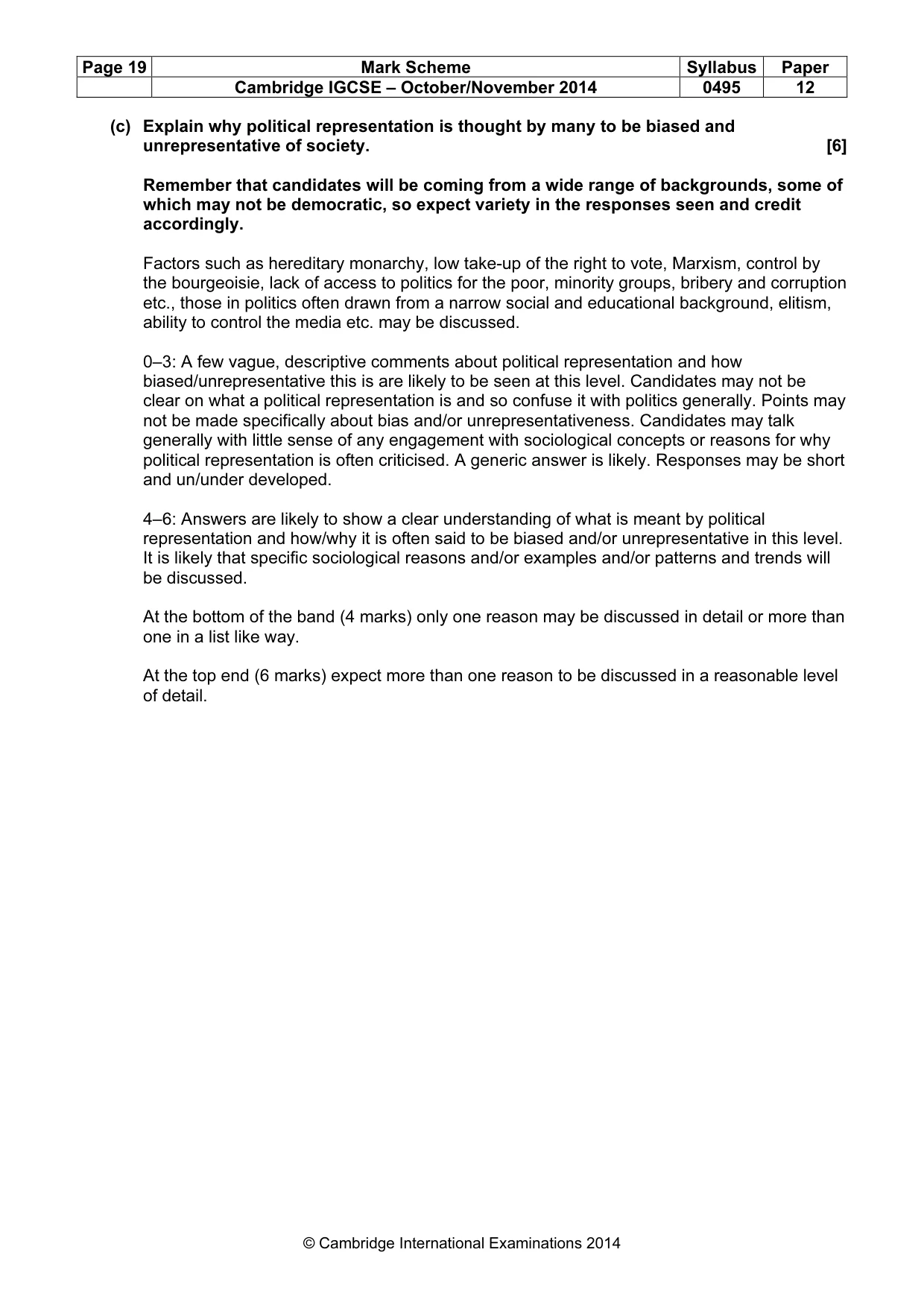 Mark scheme, page 19 of 23