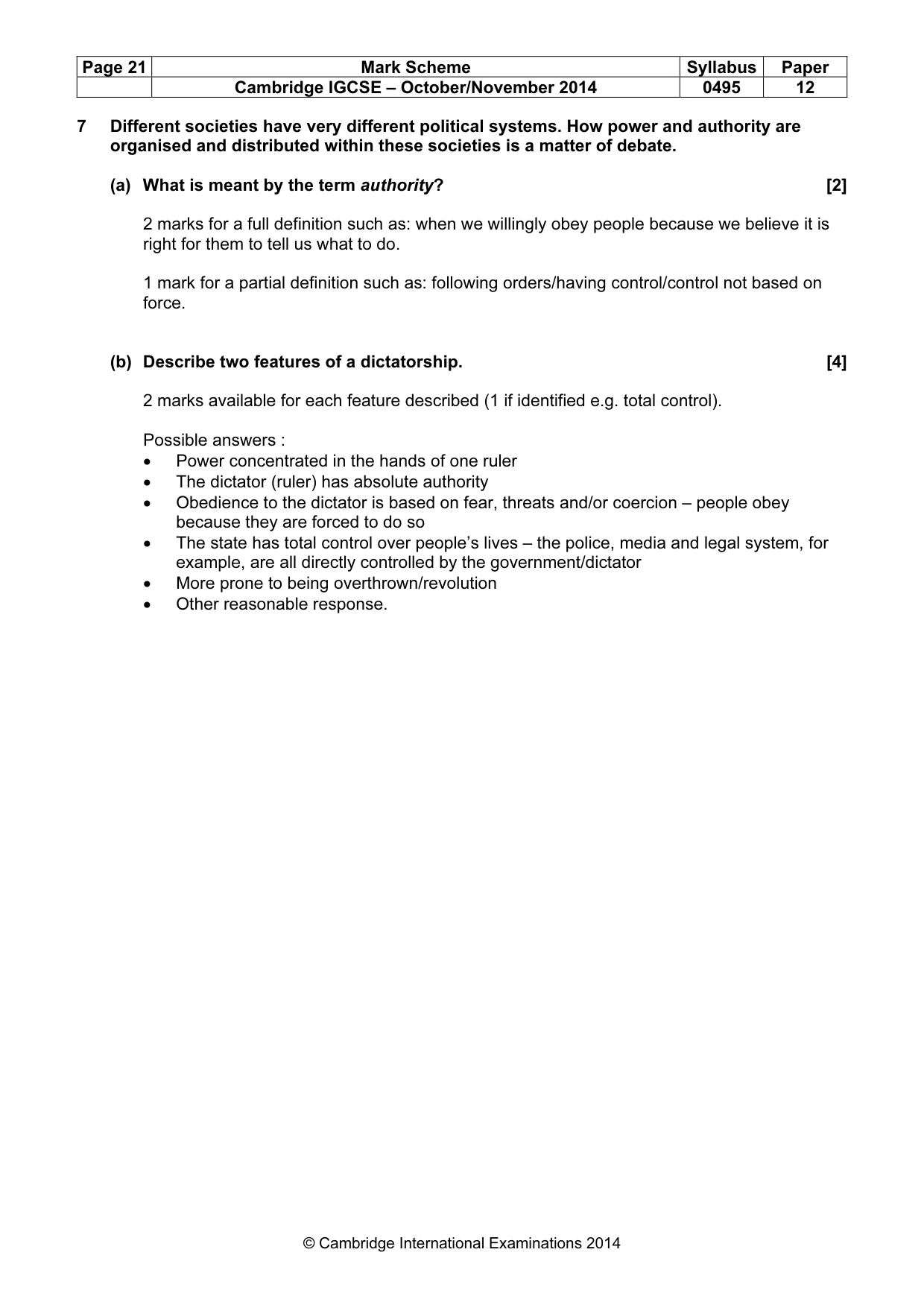 Mark scheme, page 21 of 23