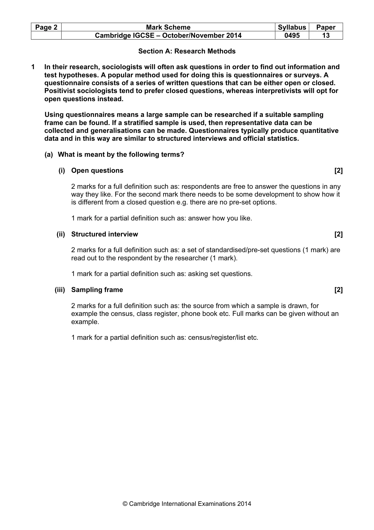 Mark scheme, page 2 of 23