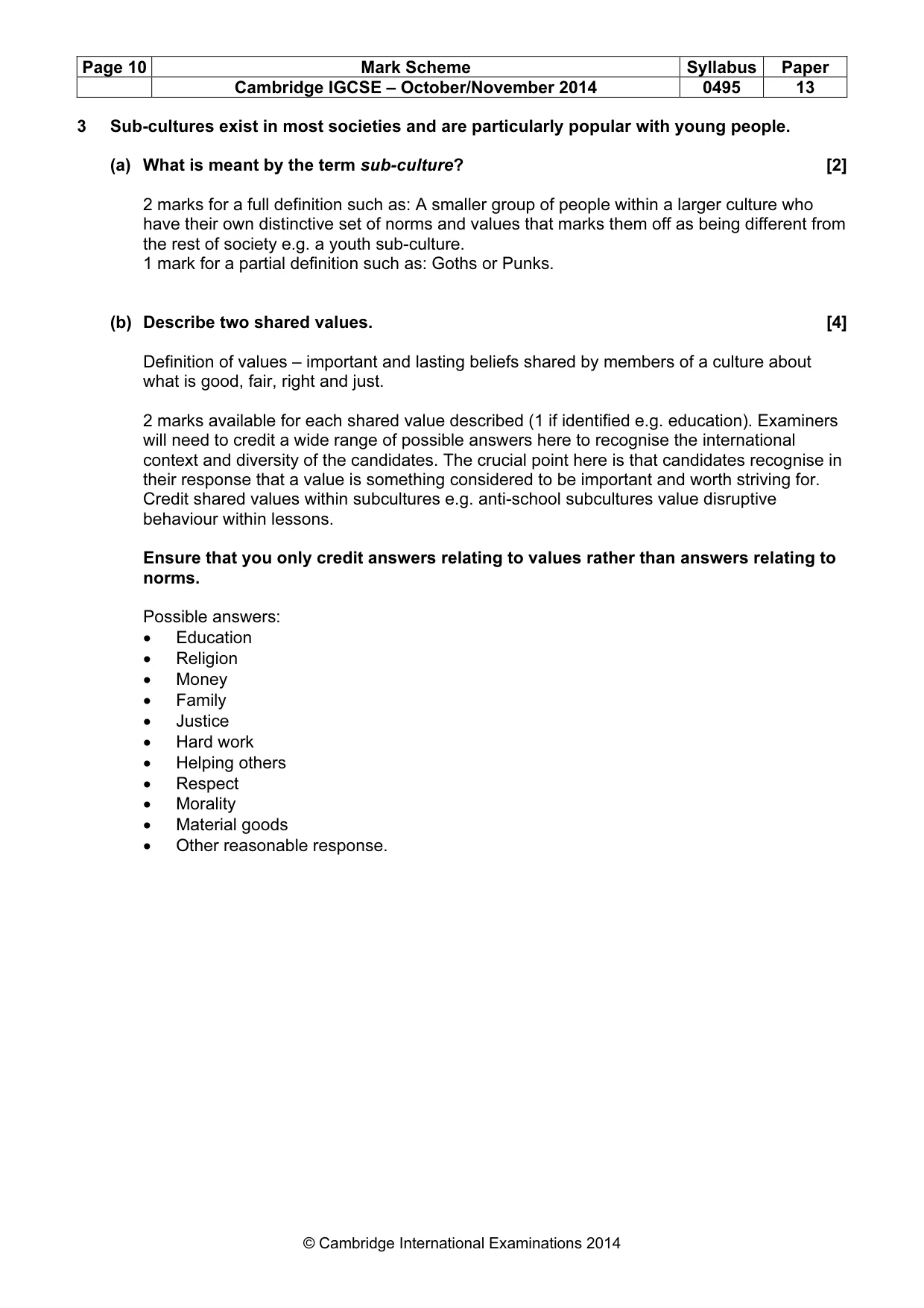Mark scheme, page 10 of 23