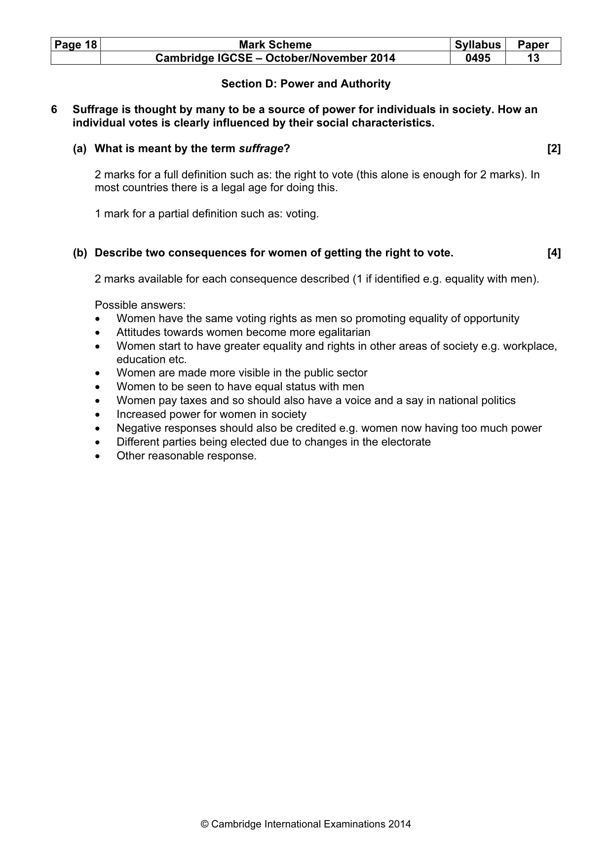 Mark scheme, page 18 of 23
